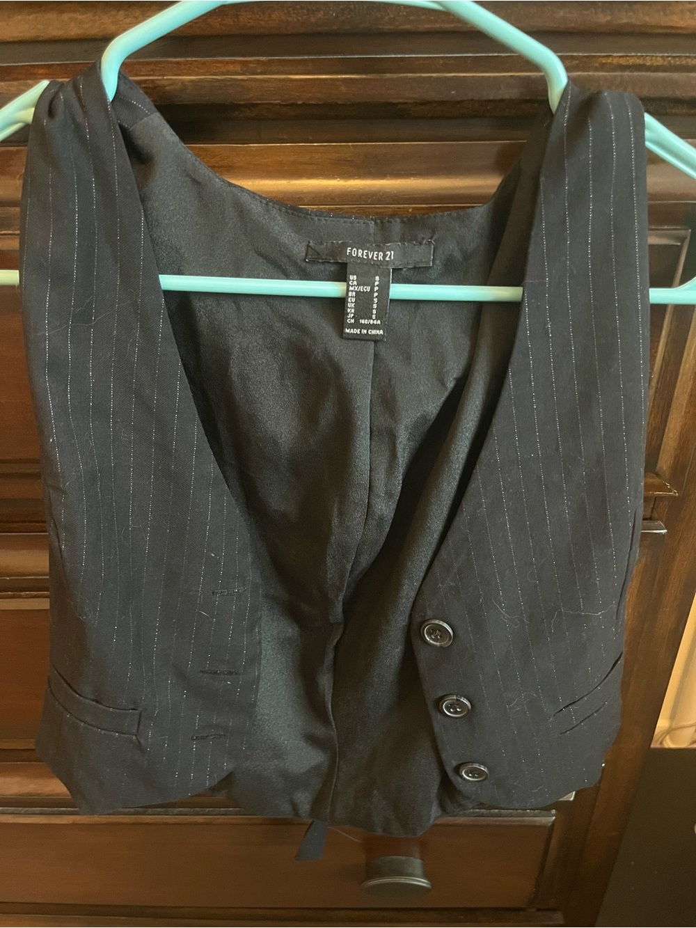 Forever 21 Black Pinstripe vest and skirt